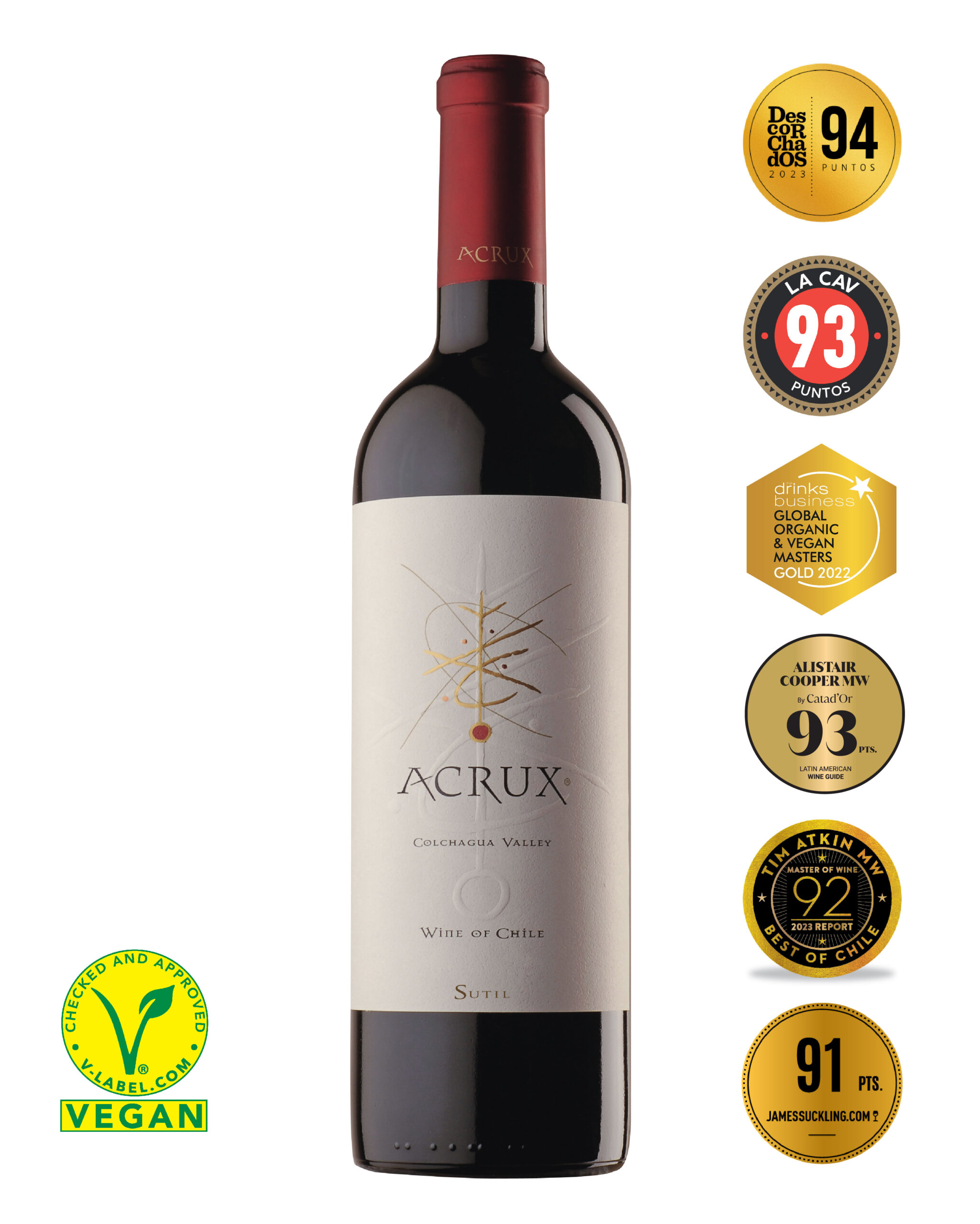 Sutil Acrux 2022 Red Blend Caja de Cartón caja 6x750cc - Imagen 4